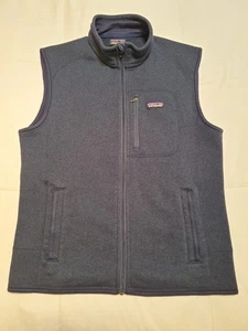 Patagonia Better Sweater Vest Mens Large Blue Fleece Lined Preppy City Full Zip - Picture 1 of 15