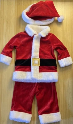 SANTA CLAUS Outfit Size 3-6M : 3 Piece Suit: Top, Pants, and Hat by Koala Kids - Image 1 of 4
