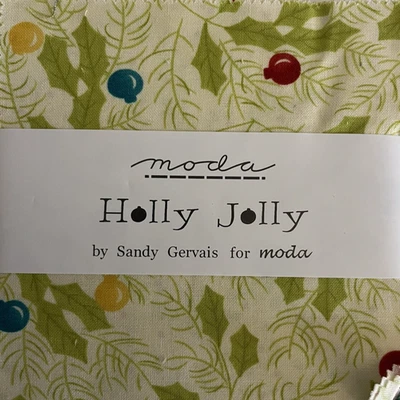 Cotton  Fabric Charm Pack “Holly Jolly” By Sandy Gervais For Moda 37 Pieces - Image 1 of 4