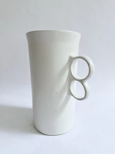 David Gil Vintage MCM Bennington Vermont Potters White Pottery Trigger Pitcher - Picture 1 of 19