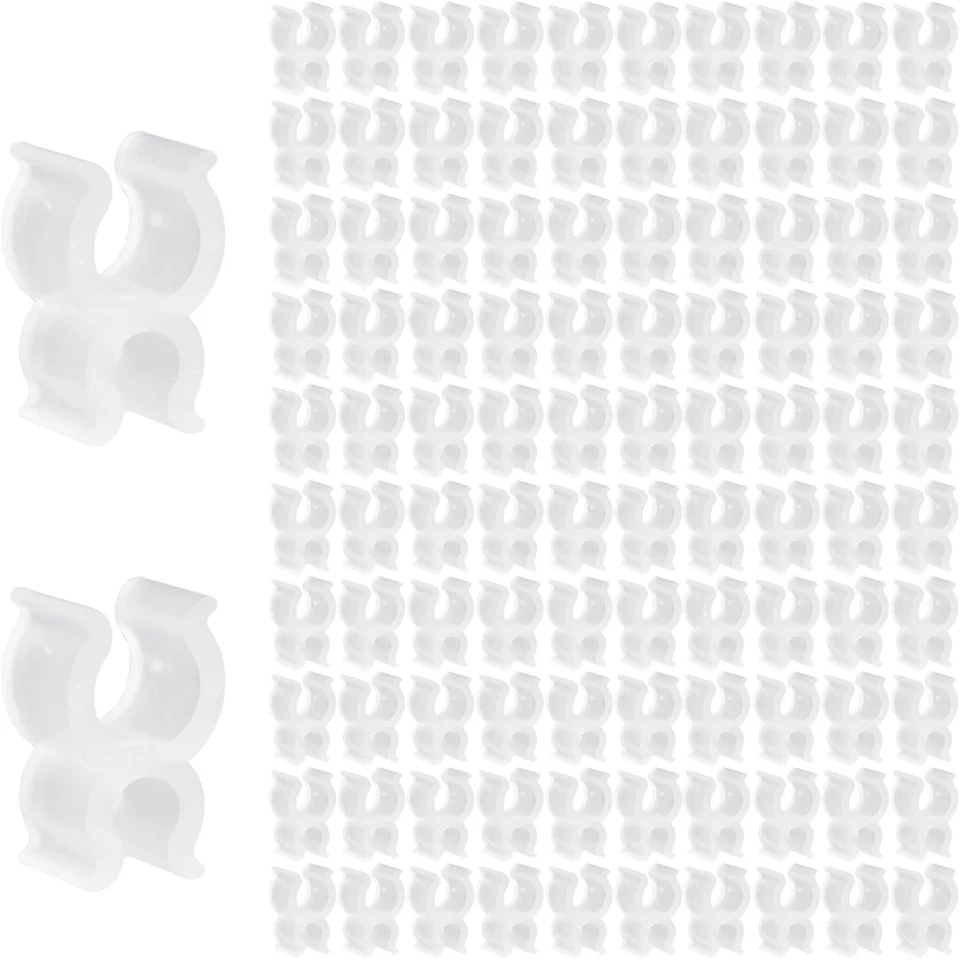 100 шт. 3/16-дюймовых проволочных зажимов для рождественского света, пластиковые рождественские мини-зажимы для гирлянд fo - Изображение 1 из 4