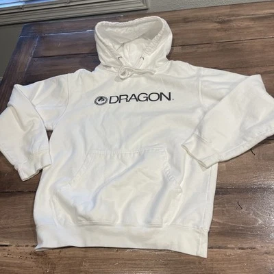 Dragon Alliance Dragon Hoodie White Size Small Pullover Sweatshirt ICON Fleece - Image 1 of 4