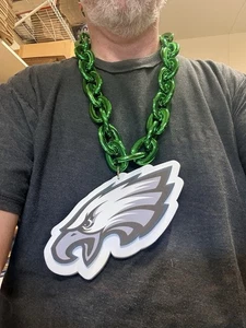 Phillidelphia NEW NFL BIG Fan Chain GREEN Necklace Foam USA SELLER - Picture 1 of 9