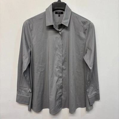 Cómoda Blusa Top Camisa con Botones Talla Grande Gris D027-10 EE. UU. Mujeres Foto 1 de 4