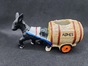 ESELSWAGEN VINTAGE JAPAN KUNST KERAMIK ASCHE ASCHENBECHER FIGUR HOLZ Dampfschiff Spr. - Bild 1 von 5