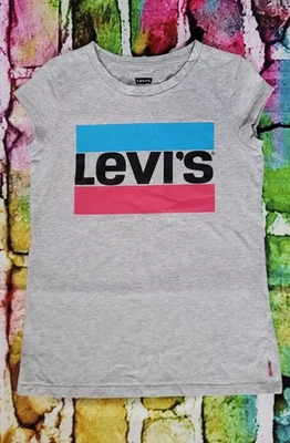 Levi's Shirt Girls Youth Kids Size 10/12 M Medium Short Sleeve Gray - Image 1 of 4