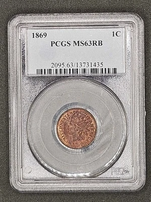 1869 Indian Head Cent | PCGS MS63RB - Image 1 of 4