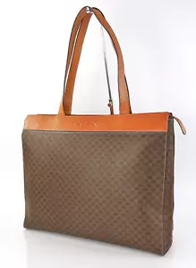 Auth CELINE Brown Macadam PVC Canvas and Leather Tote Shoulder Bag Purse #59907 - Picture 1 of 14