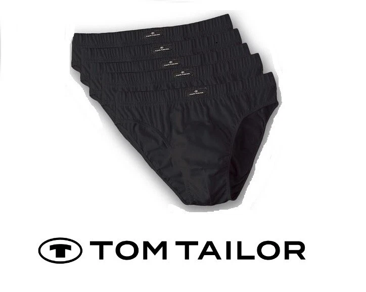 Tom Tailor Herren Slips Unterhosen Unterwäsche Brief - Schwarz, L/6, 5er Pack