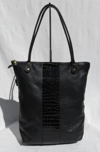 Zina Kao USA schwarz handgefertigt weiches Leder Schultertasche Handtasche Hobo Reißverschluss Oberteil - Bild 1 von 8