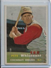 1957 Topps Baseball Card Pete Whisenant Cincinnati Redlegs Near Mint # 373