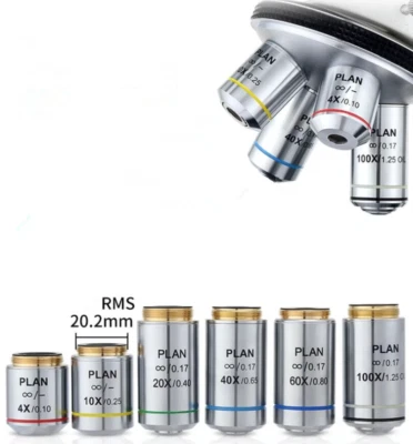 Infinity Plan Objective Lens 4X 10X 20X 40X 60X 100X for Olympus Microscope 1PC - Image 1 of 4