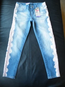 LEVIS CROPPED DENIM LEGGINGS Size 10R GIRLS Blue BLEACHED Out NEW w TAGS - Picture 1 of 12