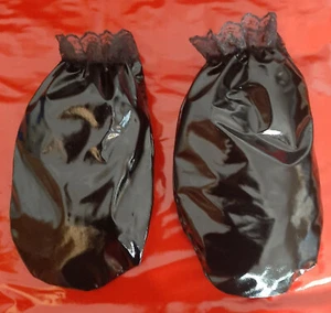 Lackfäustlinge mit Spitze Gummizug Adultbaby Vinylmittens - Picture 1 of 1