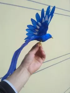 lindo simulación pájaro azul juguete alas realistas cola larga pájaro regalo unos 20x28cm - Imagen 1 de 4