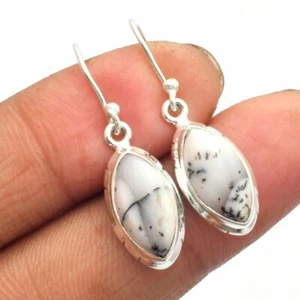 Dendrite Opal Solid 925 Sterling Silver Earring Jewelry 1.16" SE-5374 - Picture 1 of 1