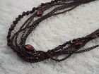 Bronze-one Multi Chain Bead Necklace (D76)