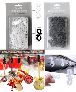 50 Gutter Hanging Hooks Gutter Clips for Xmas String Lights Outdoor LED Lights - Picture 1 of 13