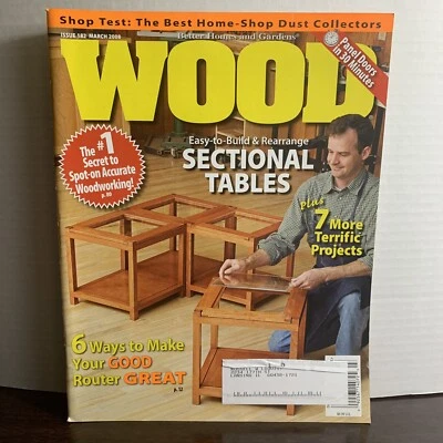 Wood Magazine March 2008 Easy To Build & Rearrange Sectional Tables Foto 1 de 4