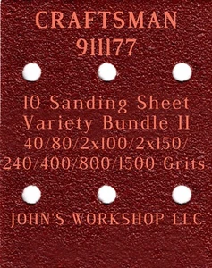 CRAFTSMAN 911177 - 40/80/100/150/240/400/800/1500 - 10 Sheet Variety Bundle II - Picture 1 of 3