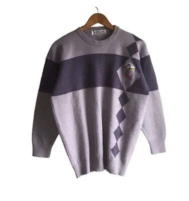 Винтажный редкий женский свитер 80-х Burberry из 100% овечьей шерсти для гольфа сделано в Шотландии - Изображение 1 из 4