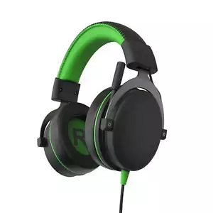 Wired Video Game Headset with 3.5mm Connector, Flip-to-Mute Mic, Black and Green - Picture 1 of 6