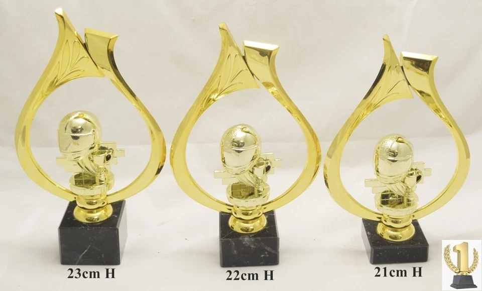EIGENMARKE Motorsport Trophäe / Pokal 3er set oder einzeln incl. Beschriftung