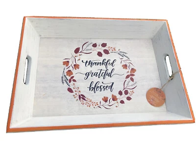 FALL TRAY Thankful GRATEFUL Blessed Serving TRAY Farmhouse Decorative Tray NEW - Image 1 of 4