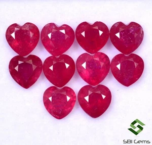 11.18 Cts Natural Ruby Heart Shape Cut 6x6 mm Lot 10 Pcs Loose Gemstones GF - Picture 1 of 5