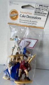 6 Vintage Plastic Wilton Cake Topper Baseball MLB Basketball Sports Party Baking - Picture 1 of 7