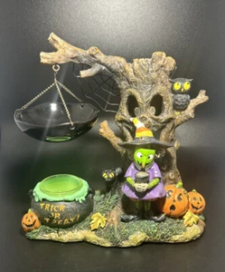 SELTENE YANKEE CANDLE HALLOWEEN HEXE BAUM KESSEL BELEUCHTET LED WACHSWÄRMER GEBRAUCHT, IN EINWANDFREIEM ZUSTAND - Bild 1 von 2