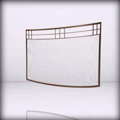 Minuteman for International * Juego de chimenea Arts & for Crafts pantalla curva bronceado Foto 1 de 3