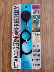 Retractable Germ Free Key Use on Handles Buttons Key Pads & More - Black NEW - Picture 1 of 10