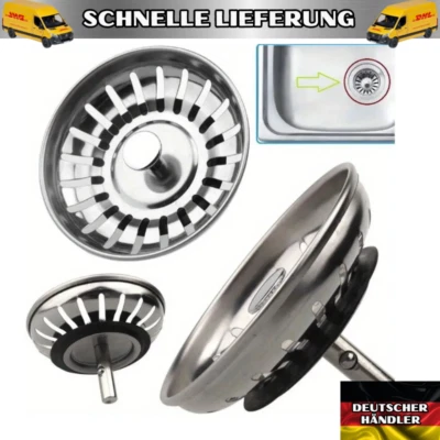 Siebkörbchen für Spüle Siebkorb Spülbecken Abflussventil Sieb Spültisch Stöpsel - Bild 1 von 4