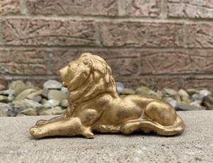 ANTIQUE CAST IRON LION STATUE / DOOR STOP 5" WIDE. 3" TALL - Picture 1 of 5