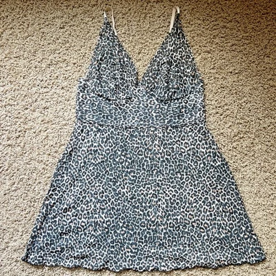 Hanky Panky Babydoll Lingerie Chemise Slip Grande Leopardo Renda Elástica - Imagem 1 de 4