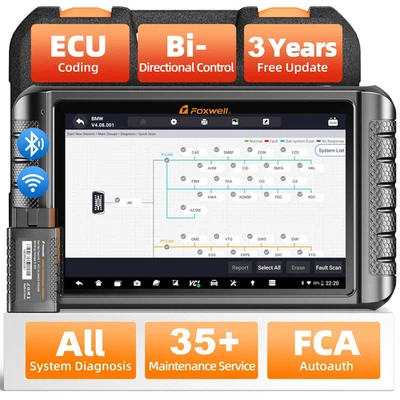 Foxwell NT1009 BT Car ALL System Bidirectional Diagnostic Scanner Key ECU Coding - Image 1 of 4