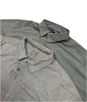 Camisas de investigación al aire libre para hombre grandes verdes polo senderismo campamento Gorpcore lote de 2 Foto 1 de 4