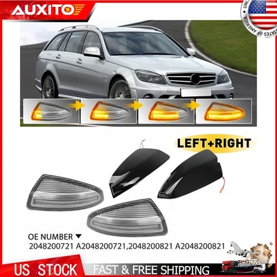 Clear Smoked Door Mirror Turn Signal Light For Mercedes Benz W204 S204 Vito W639 - Image 1 of 4