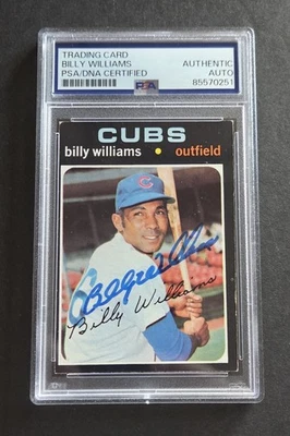 Billy Williams signed Chicago Cubs 1971 Topps baseball card Psa authenticated  - Image 1 of 2