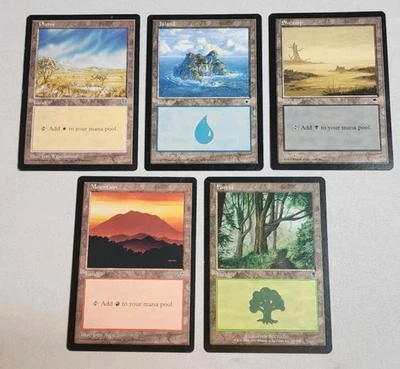 Lot 100 MTG Retro Basic Land Original Pre-Modern Sets Black Border 20x Each Land - Image 1 of 4