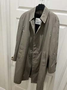Vintage 90's Men's London Fog Maincoats Trench Coat Size 42 Long Faux Fur Liner - Picture 1 of 5