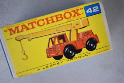 MATCHBOX TRANS. S/F NO. 42-A IRON FAIRY CRANE RARE RED BODY, YELLOW BOOM MIB - Image 1 of 3