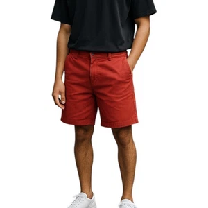 Pantalones Cortos Chinos J Crew Para Hombres Rojo Coral 33W 8" Entrepierna Caminar Informales Salmón Rotos - Imagen 1 de 13