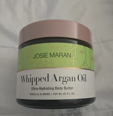 JOSIE MARAN ACEITE DE ARGÁN BATIDO HIDRATANTE MANTECA CORPORAL VAINILLA ALMENDRA MEGA TALLA 24 OZ Foto 1 de 4