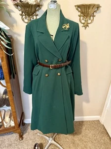 NWT Modcloth Along for the Ride green Crepe Coat Size large - Picture 1 of 16