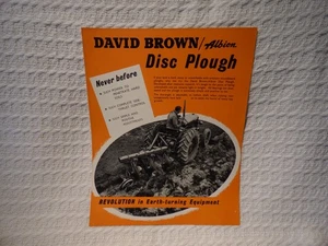 Oldtimer David Brown Albion Traktor Scheibenpflug Werbung Prospekt Broschüre - Bild 1 von 4
