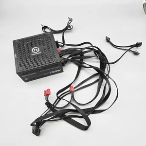 Thermaltake 750W 80 Plus Gold Rated Power Supply PSU Fully Modular SHIP SAME DAY - Afbeelding 1 van 9