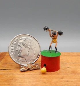 OOAK Laurence St. Leger Circus Strongman Automazione Giocattolo Casa delle Bambole Miniatura 1:12 - Foto 1 di 11