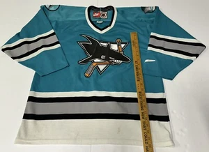 1990’s Vintage Nike San Jose Sharks Jersey Size M 90s NHL - Picture 1 of 7
